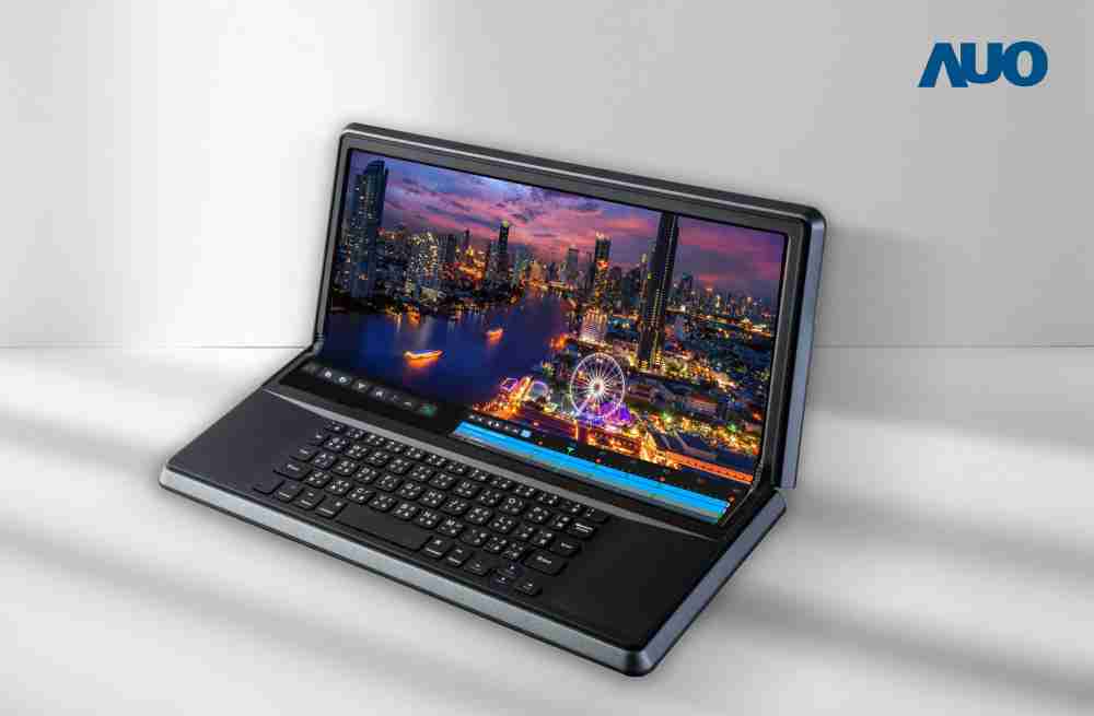 EBpay14.6吋Micro LED折迭显示屏幕，，搭配半径4mm的弯折绞炼，，，，以及高画素、、、高亮度、、、、高对比度的显示技术特点，，，即便在大视角下仍保有绝佳色相与亮度